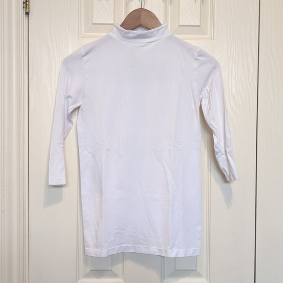 White bamboo/cotton mockneck top - Picture 6 of 6